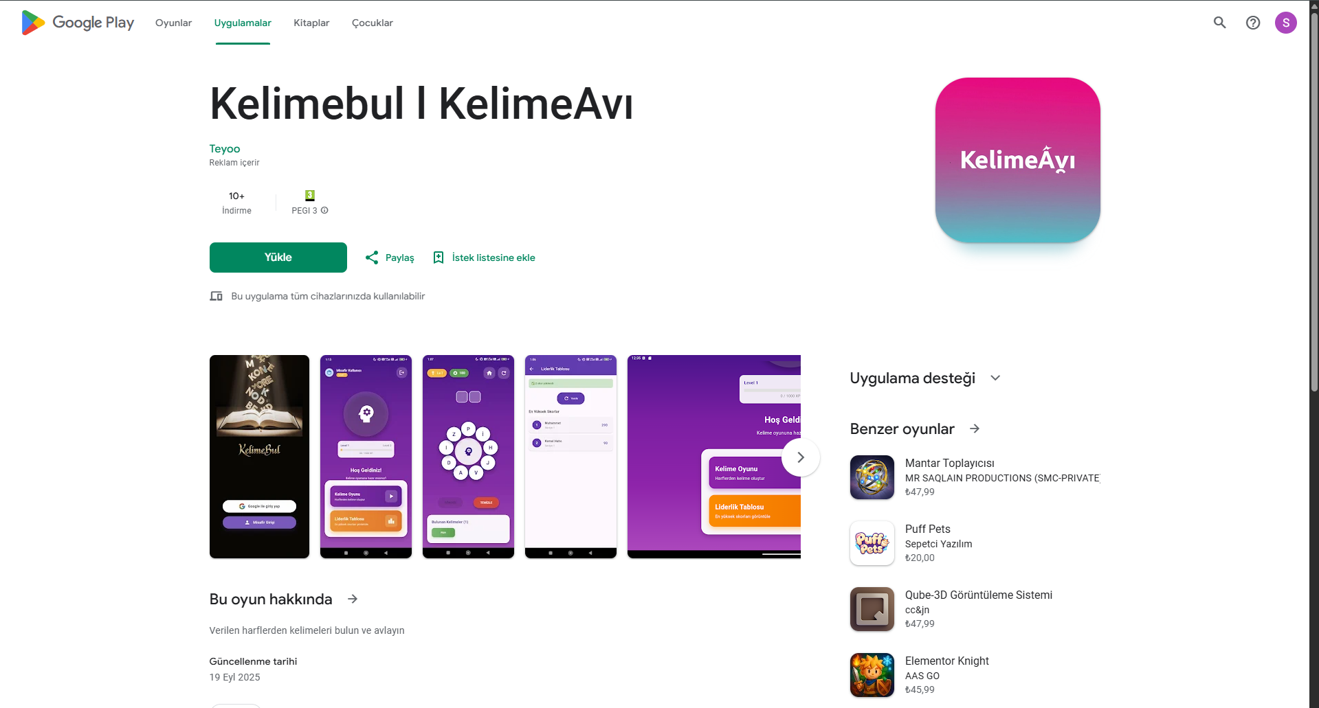 Kelime Avı - Türkçe Kelime Oyunu